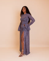 Milan Mesh Dress ( Grey Ziva Print)