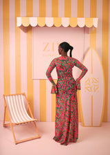 Milan Mesh Dress(Coral Mirage Print)