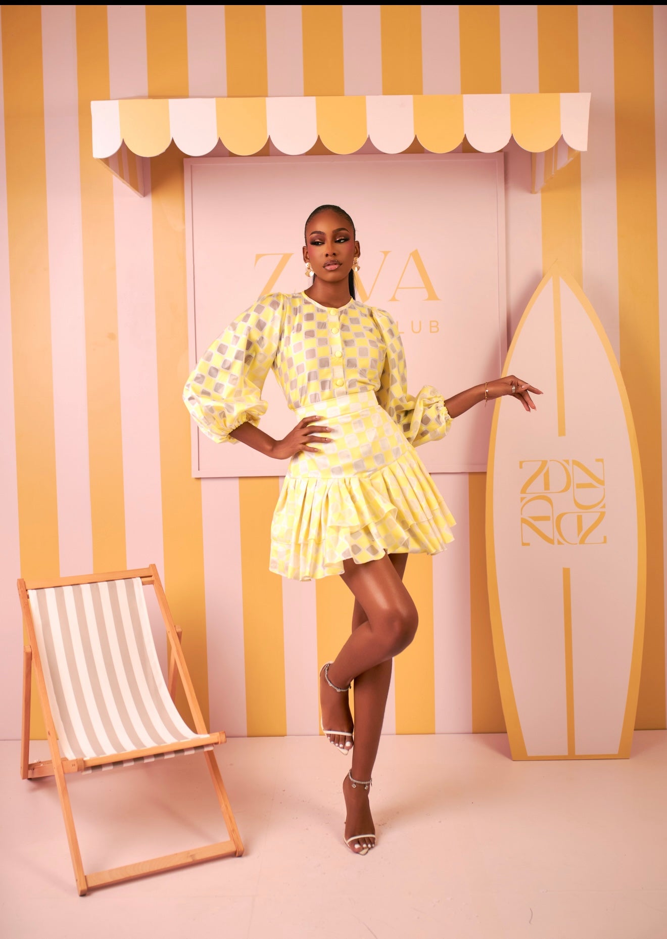 Ozinna Skirt Set (Lemon Mosaic Print)