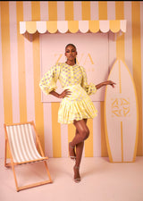 Ozinna Skirt Set (Lemon Mosaic Print)