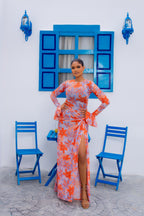 Milan Mesh Dress (Coral Bloom)