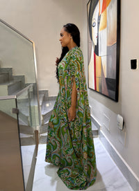 Aminah Silk Bubu( Emerald paisley print )