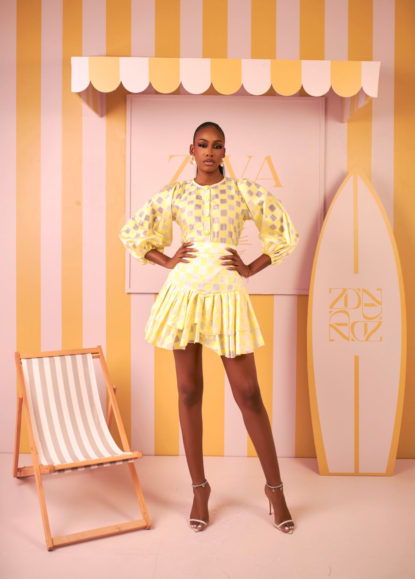Ozinna Skirt Set (Lemon Mosaic Print)