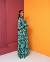 Neriah Mesh Dress (Lagoon Marble Print)