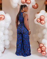 Eloide Jumpsuit(Cobalt Maze Print)