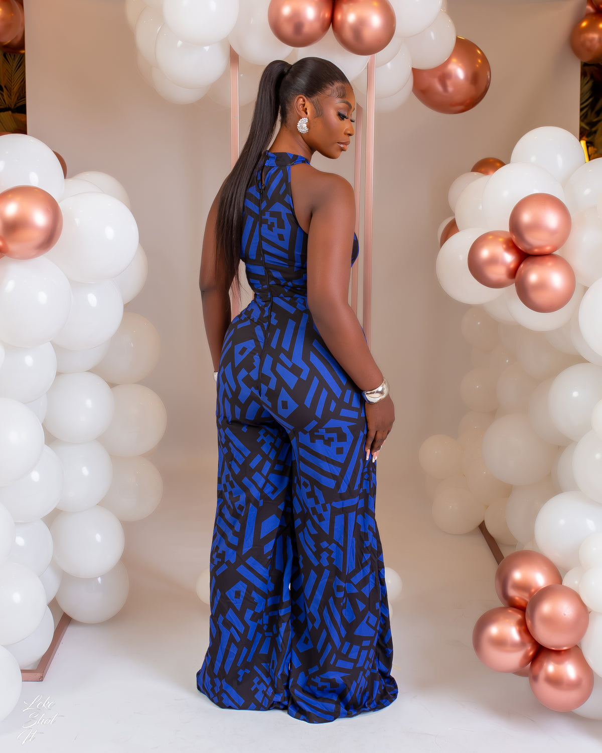 Eloide Jumpsuit(Cobalt Maze Print)