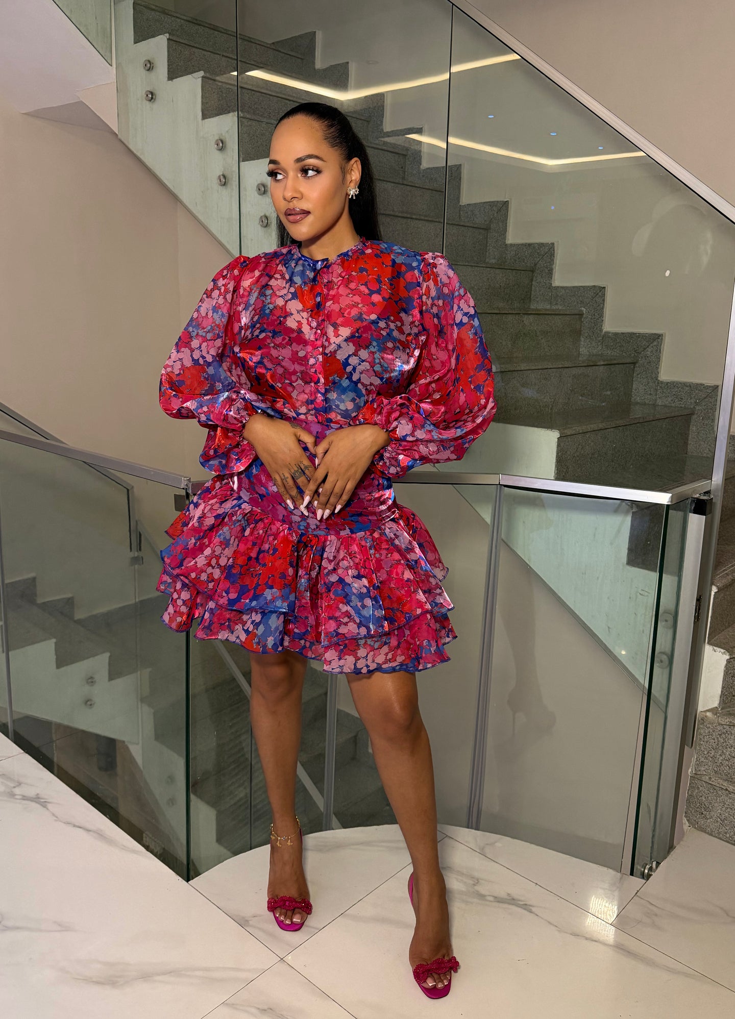 Ozinna Set (Petalia Organza Print)