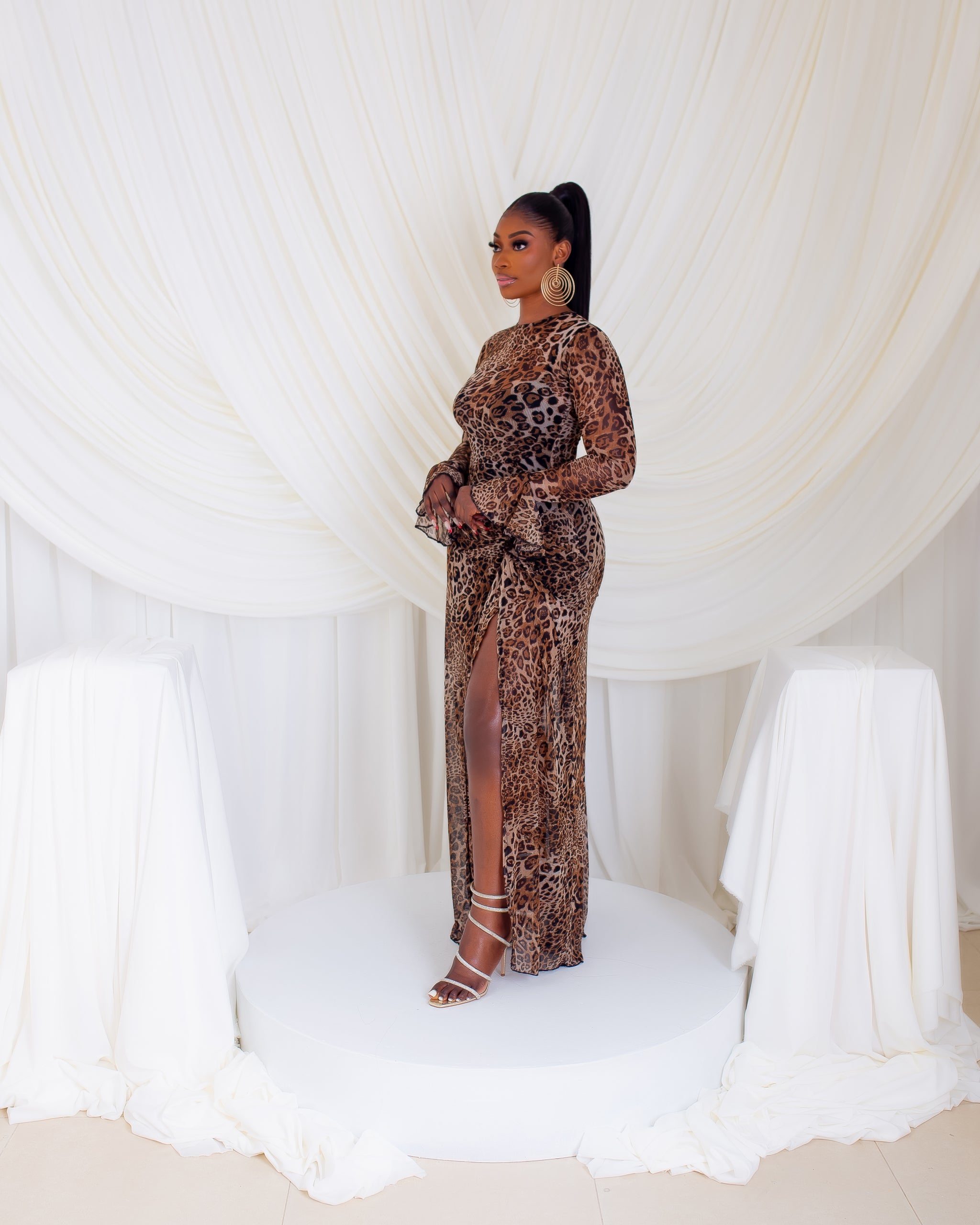 Milan Mesh Dress (Leopard Bells)