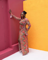Milan Mesh Dress(Coral Mirage Print)