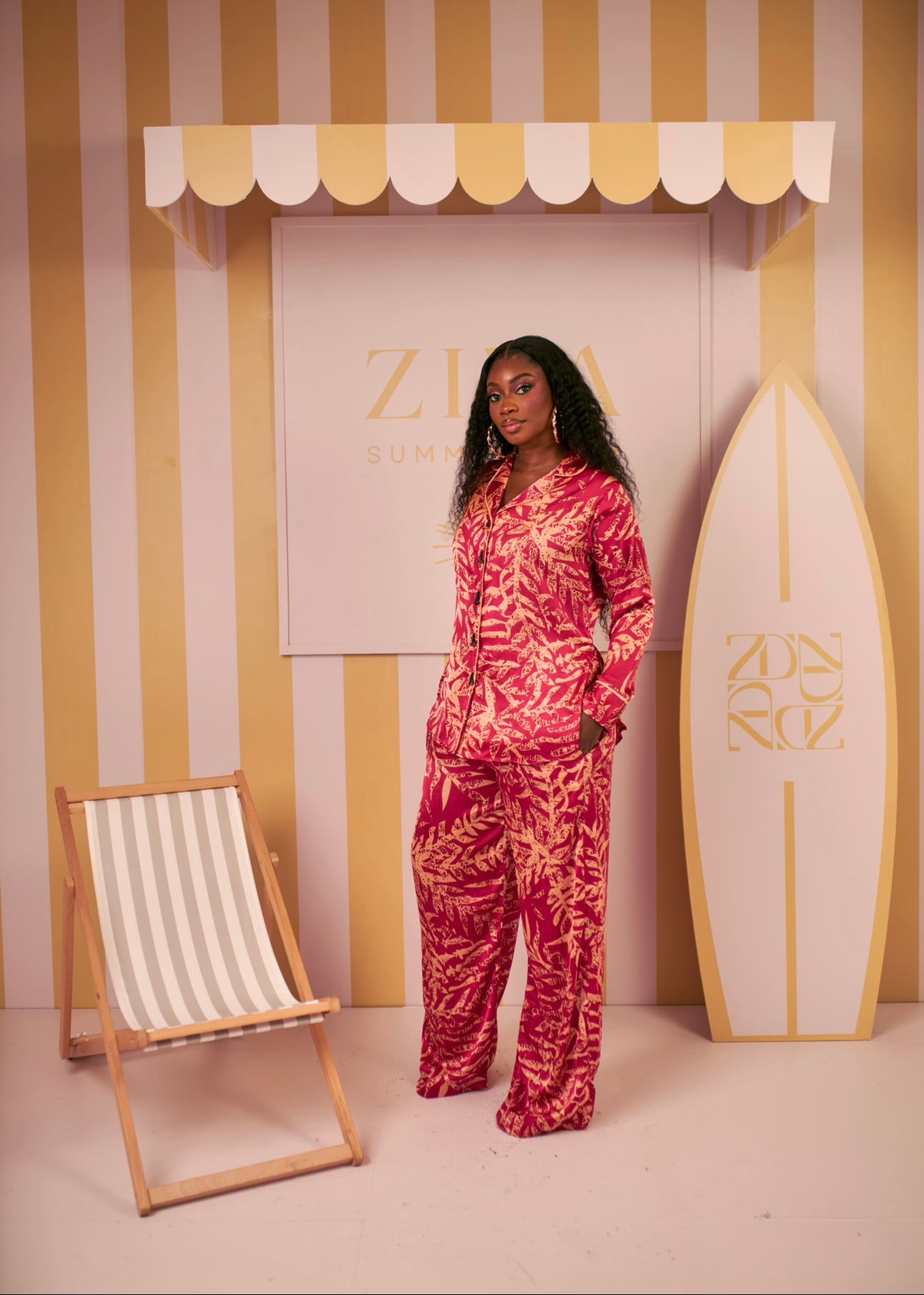 Silk PJ Set(Gilded Leaf Print)