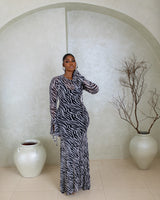 Vienna Mesh Dress-(Zebra Veil print)