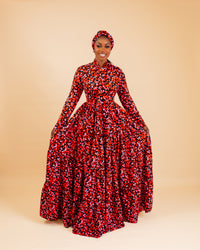 Hanan Maxi Dress (Red/Black)