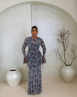 Vienna Mesh Dress-(Zebra Veil print)