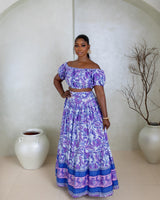 Mirai Skirt Set (Lavender Vine)