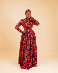 Hanan Maxi Dress (Red/Black)