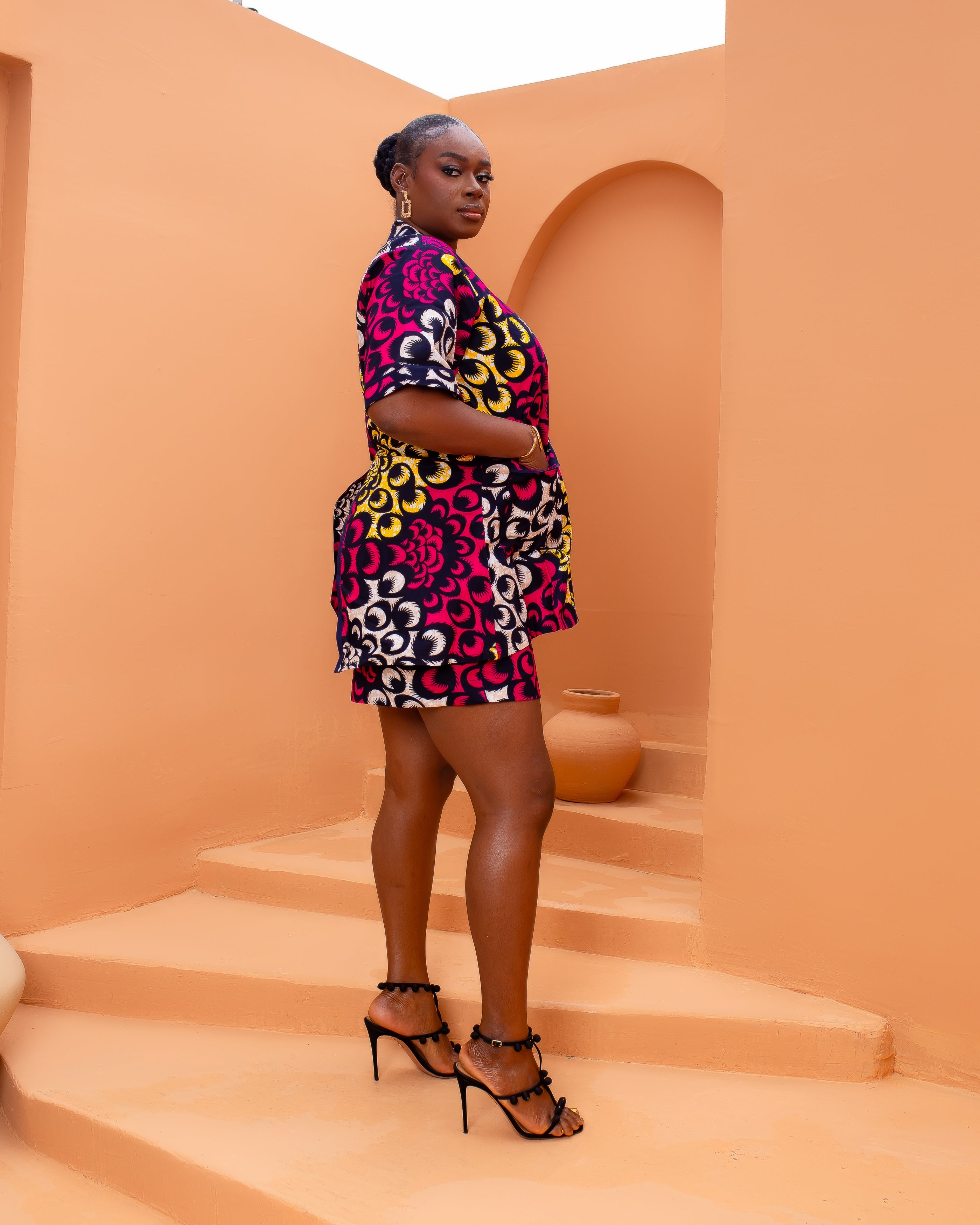 Aduke Ankara Short Set (sunset mosaic)