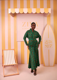 Velar Skirt Set (Emerald Mosaic Print)