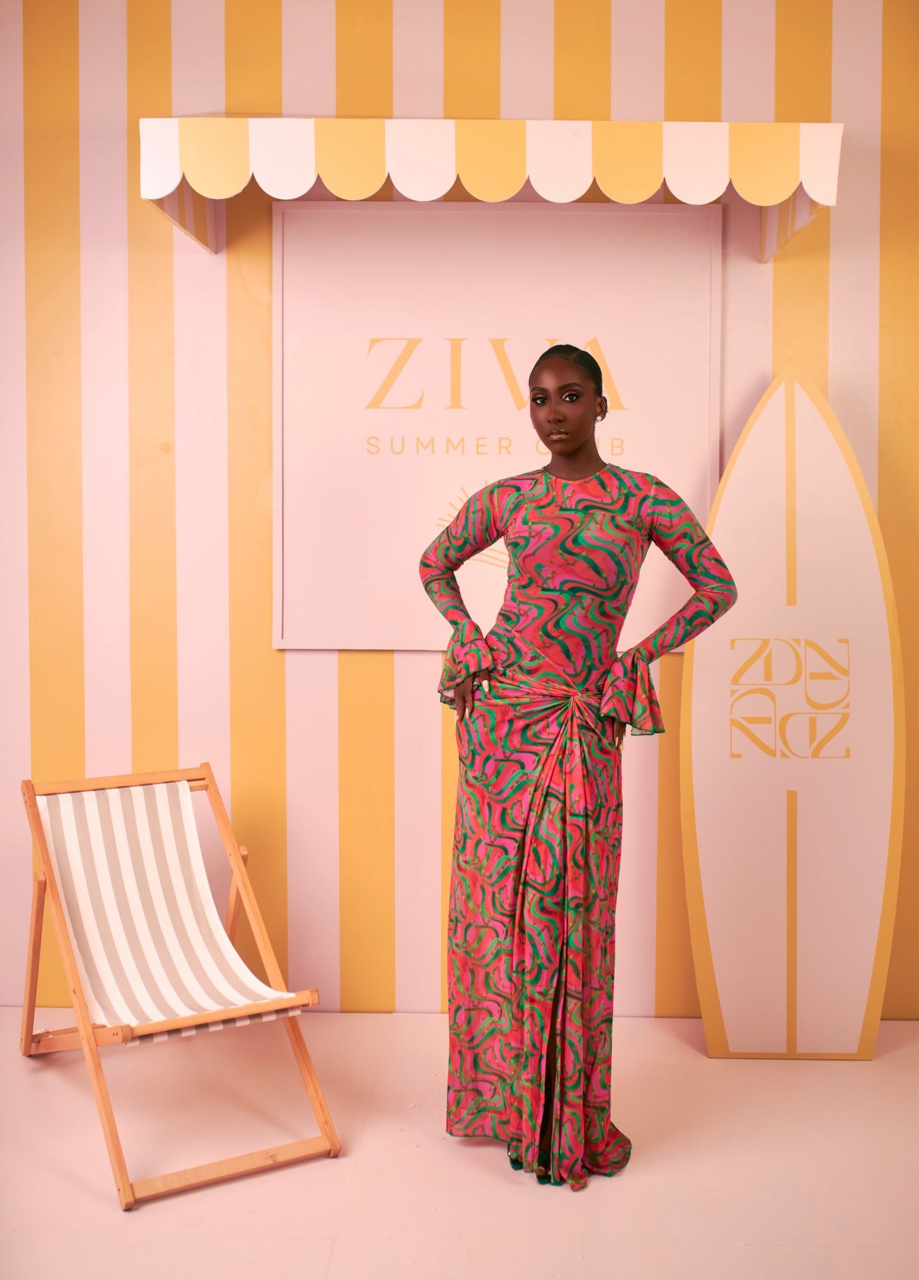 Milan Mesh Dress(Coral Mirage Print)