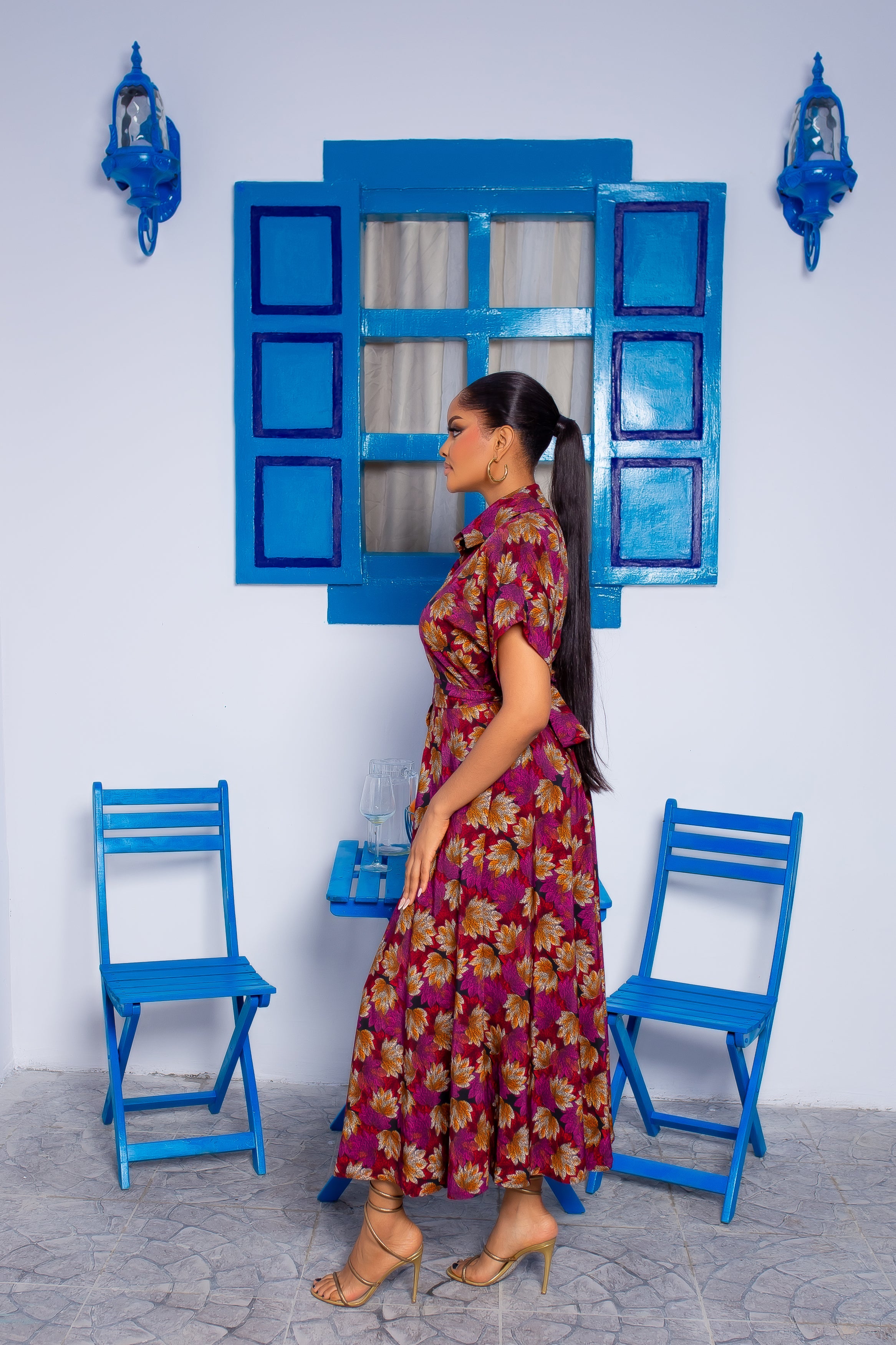 Shirt Dress (Sunset Leaf)
