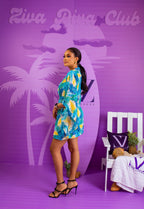 Bikini Short Kimono Set (Tropical Print)