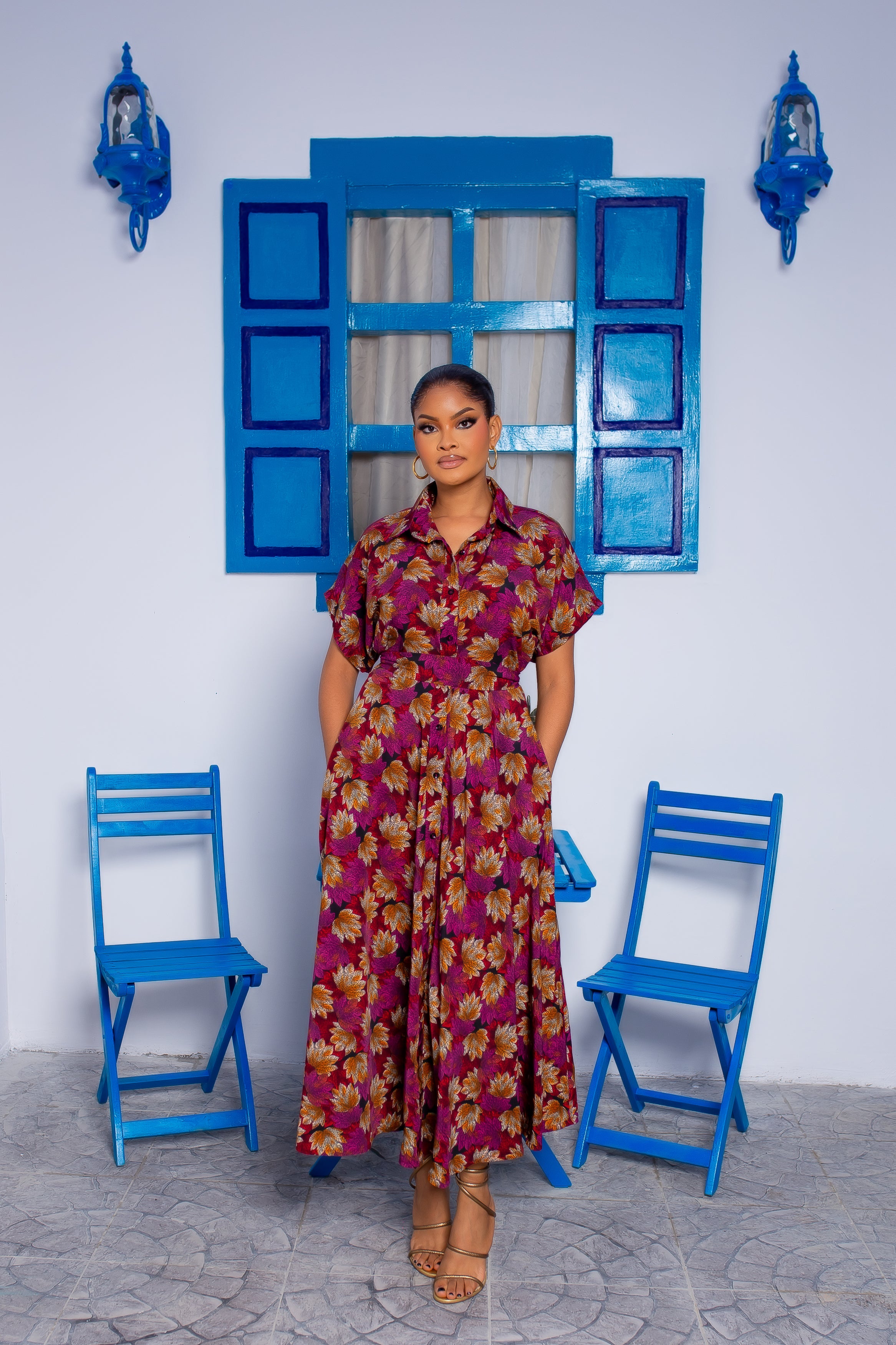 Shirt Dress (Sunset Leaf)