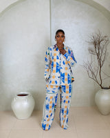 Pj Set (Azure Bloom print)