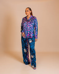 Silk Pj Set (Midnight Swirl)