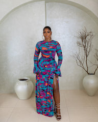 Milan Mesh Dress (Lagoon Mirage Print)