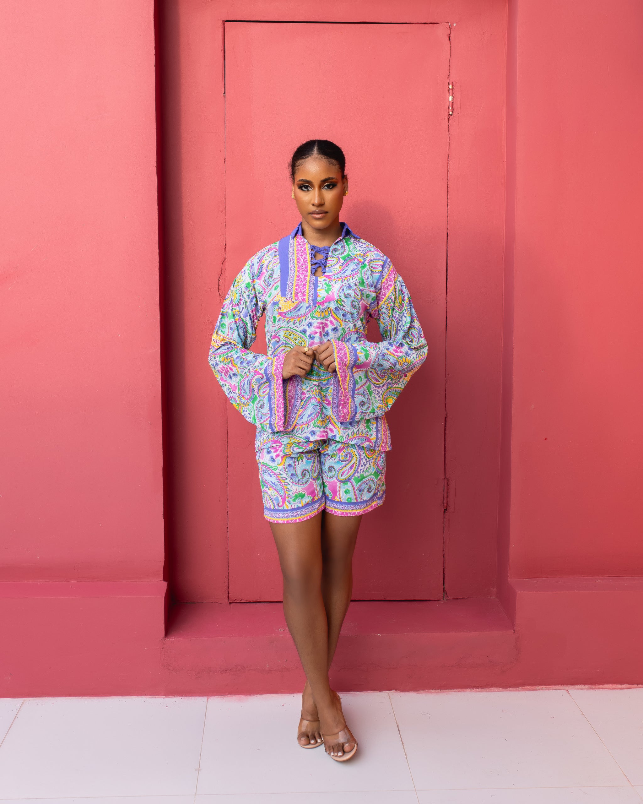 Mirelle Short Set (Lavender Print)