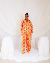 Silk Pj Set (Orange Bells)