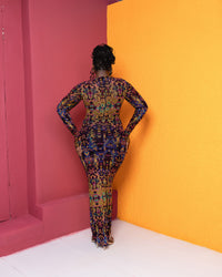 Renata Mesh Dress (Royale Print)