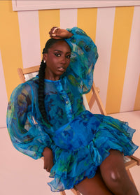 Ozinna Skirt Set (Ocean Bloom Print)