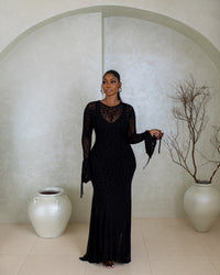 Vienna Mesh Dress- (Midnight Leopard Mesh)