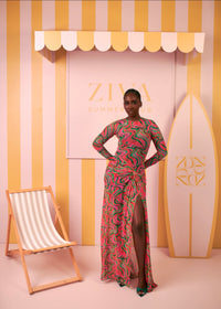 Milan Mesh Dress(Coral Mirage Print)