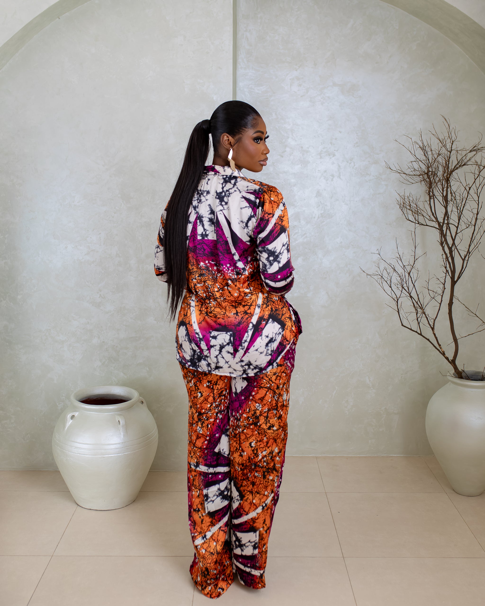 Silk PJ Set (Sunset ink print)