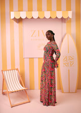 Milan Mesh Dress(Coral Mirage Print)