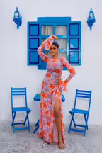 Milan Mesh Dress (Coral Bloom)