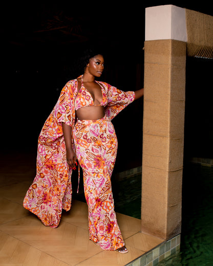 Bikini Trouser Set (Orange/Pink)