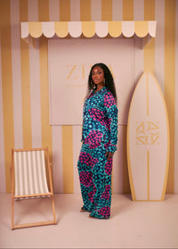 Silk PJ Set(Pebble Mosaic Print)