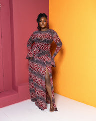 Milan Mesh Dress (Garnet Mirage Print)