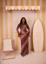 Milan Mesh Dress (Cocoa Veil Print)