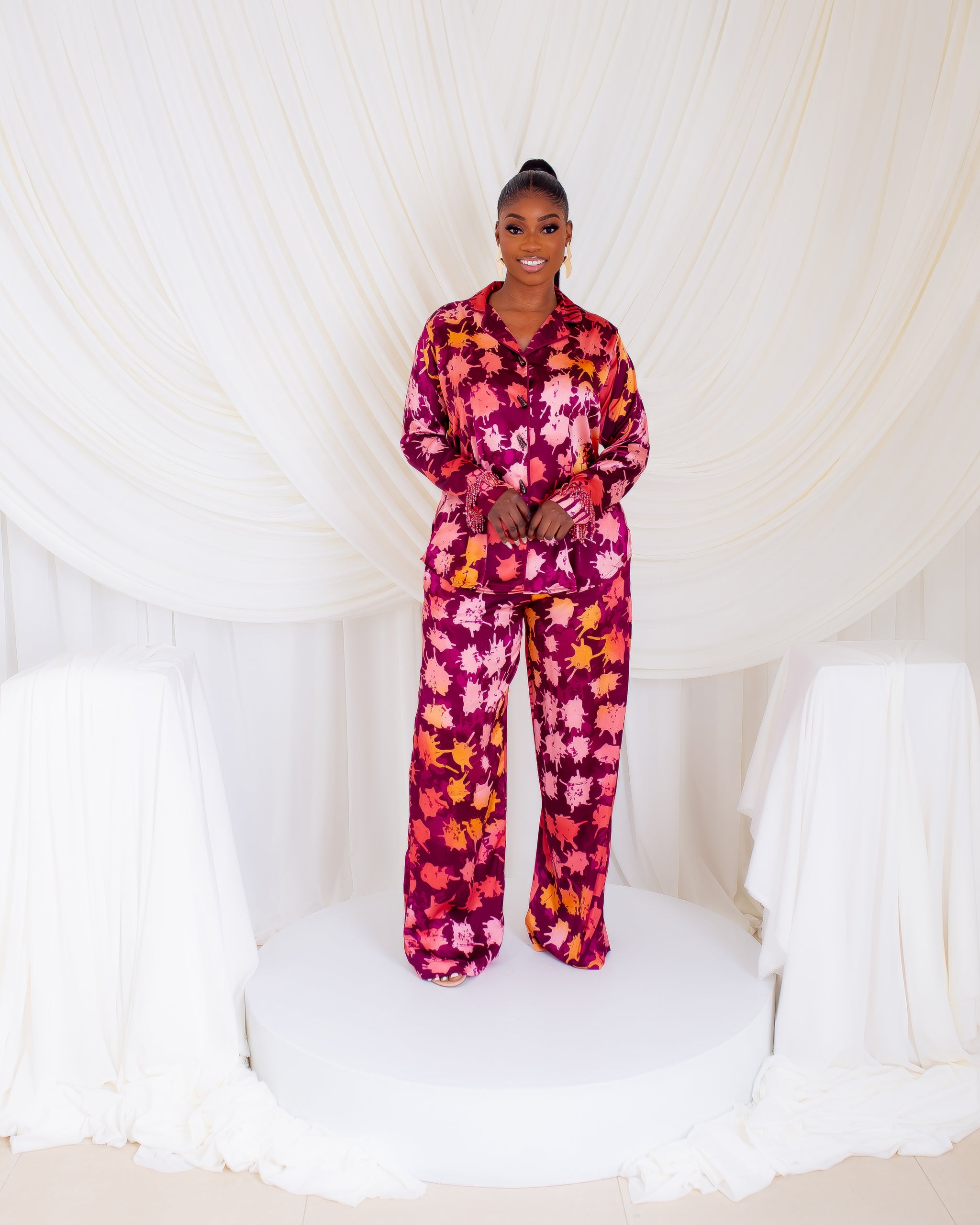 Autumn Crystal Sleeve PJ Set (Amber Splash)