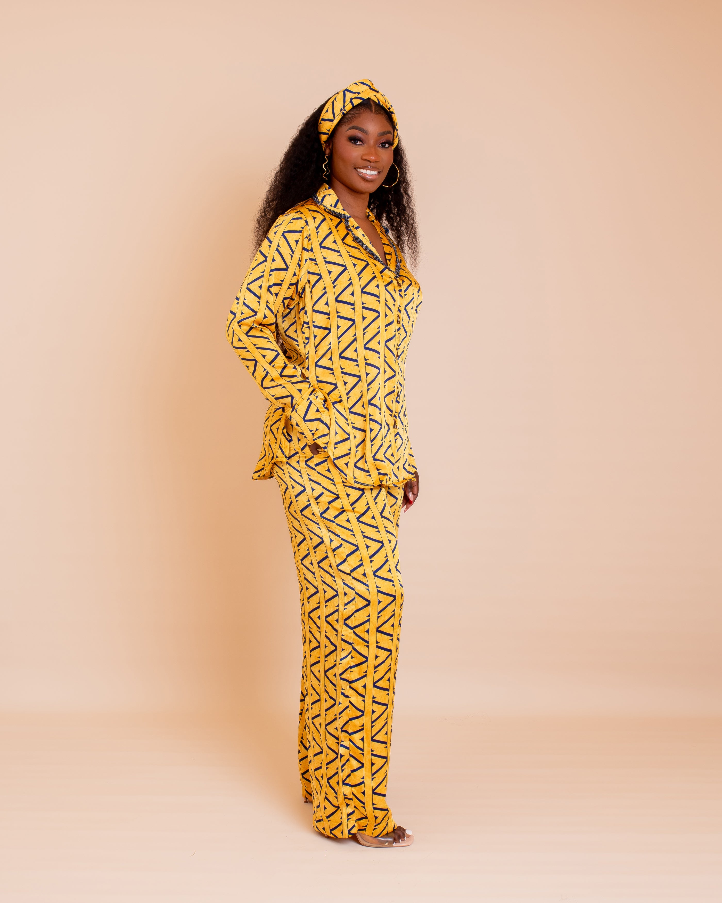Beaded Silk Pj Set - Golden Maze