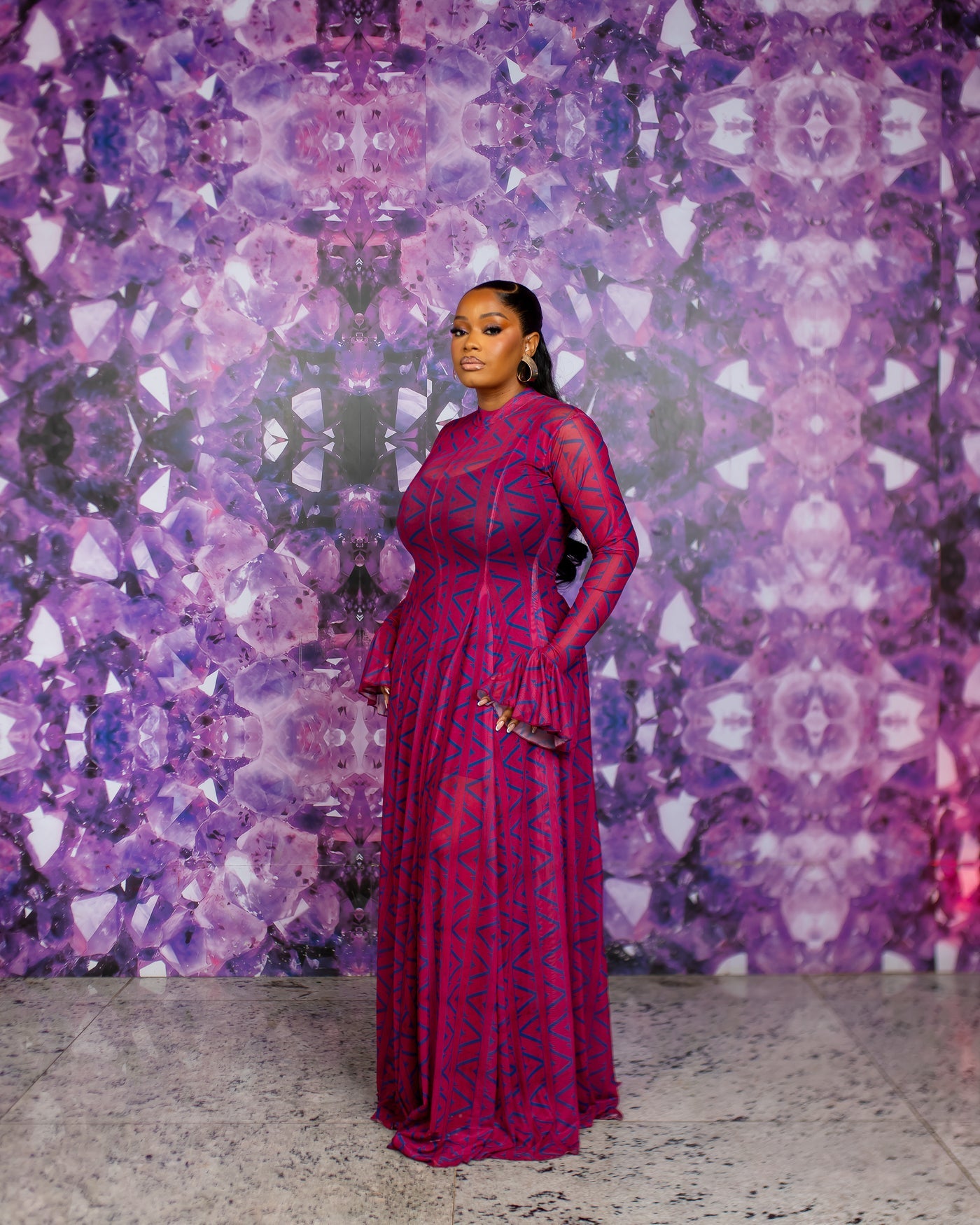 Neriah Mesh Dress (Ziva custom Print)