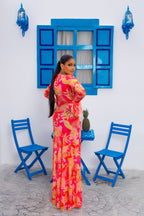Milan Mesh Dress (Flamingo Bloom)