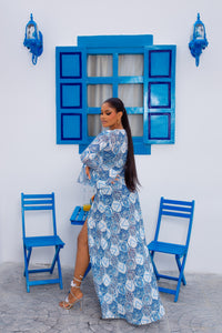 Milan Mesh Dress (Blue Mosaic)