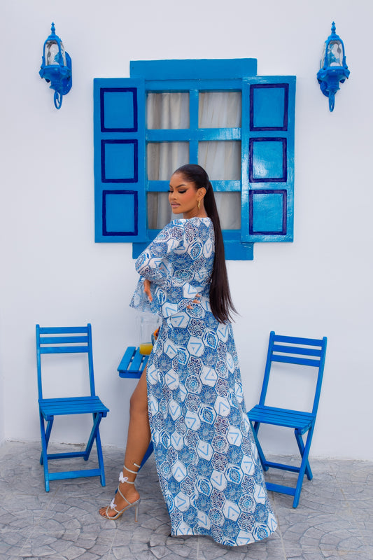 Milan Mesh Dress (Blue Mosaic)