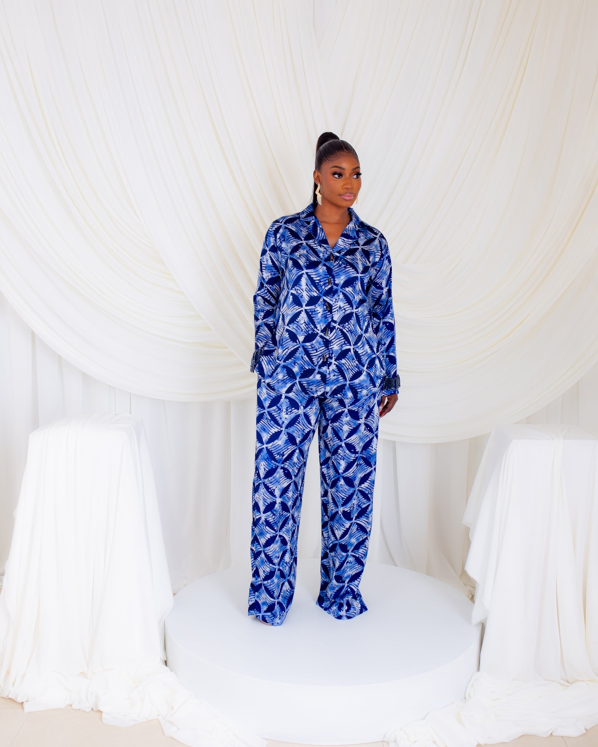 Autumn Crystal Sleeve PJ Set (Blue Bells)