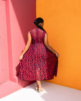 Ciel Lace Dress (Velvet Print)
