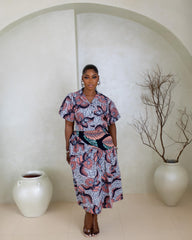 Nike Ankara Skirt Set(Savanna Leaf Print)